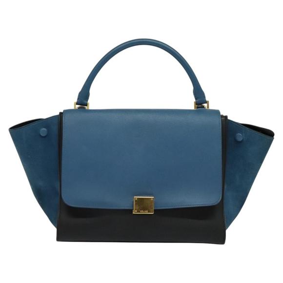 Céline Trapèze Blue Leather handbag - Picture 1 of 10
